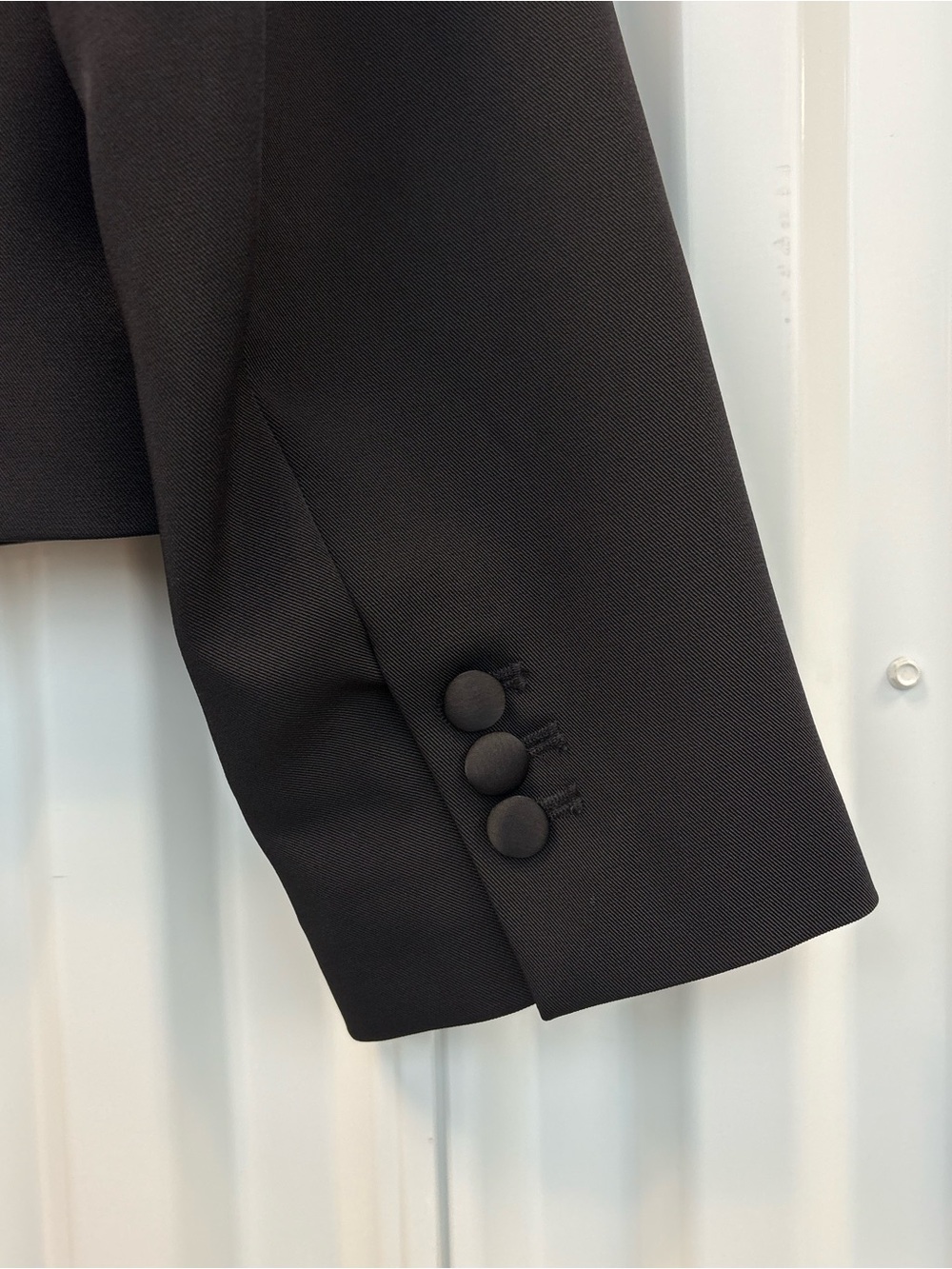 Zara Black Cropped Satin-Lapel Blazer - Picture 7 of 8